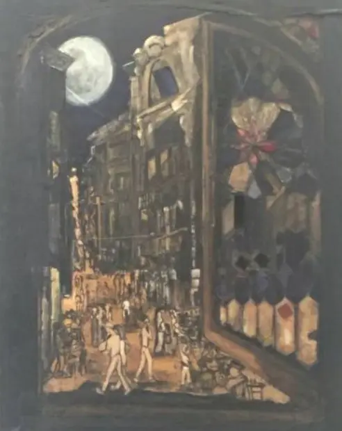 Moonlit Alley by Amelia, original painting
