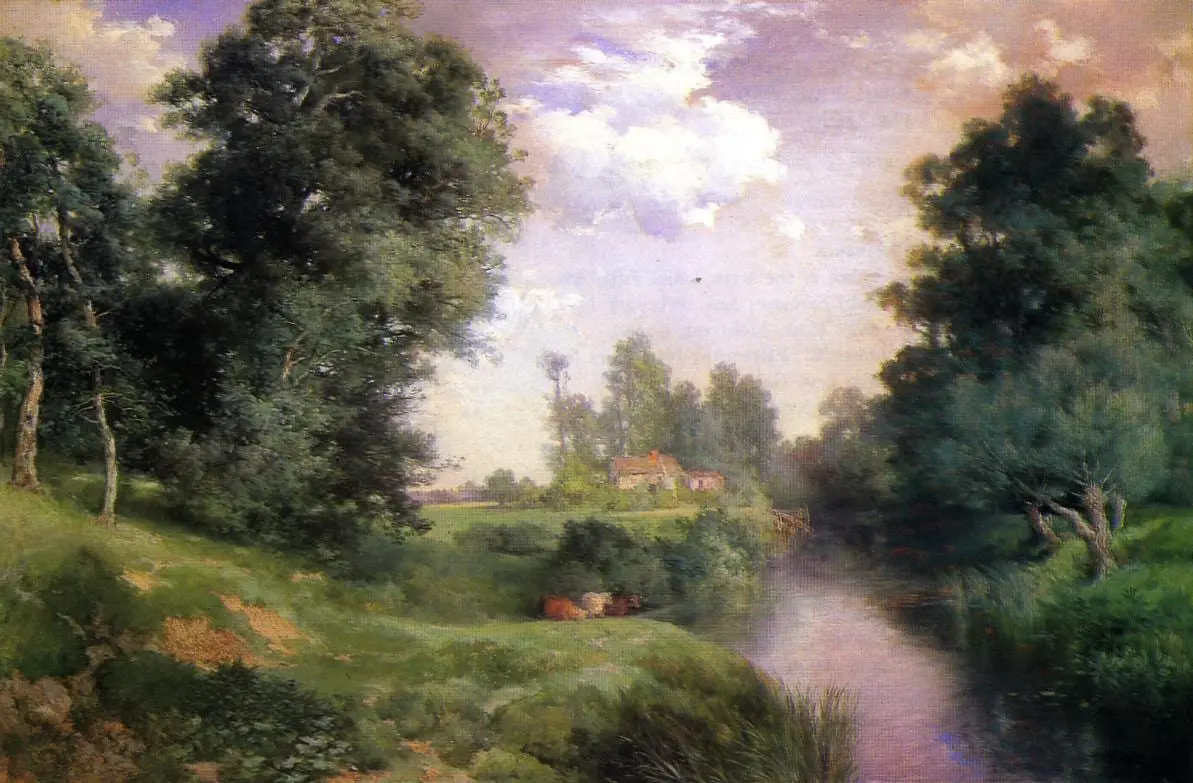 A Long Island River by Thomas Moran, canvas print
