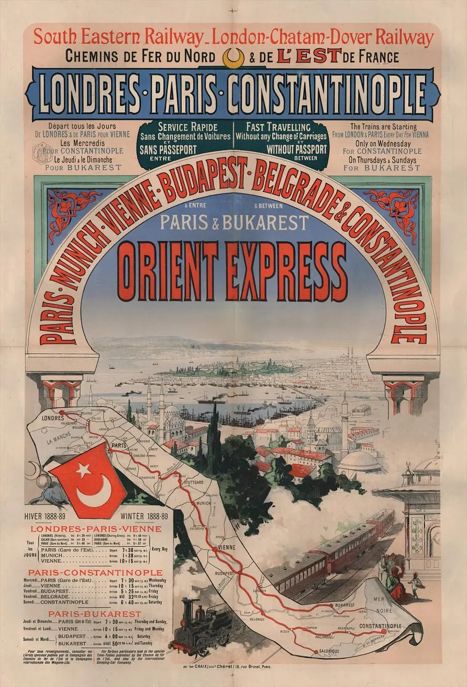 Aff ciwl orient express4 jw by Jules Chéret, canvas print