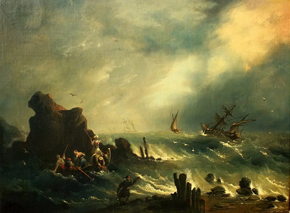 The Storm on the Turkish Coast by Ivan Aivazovsky, canvas print