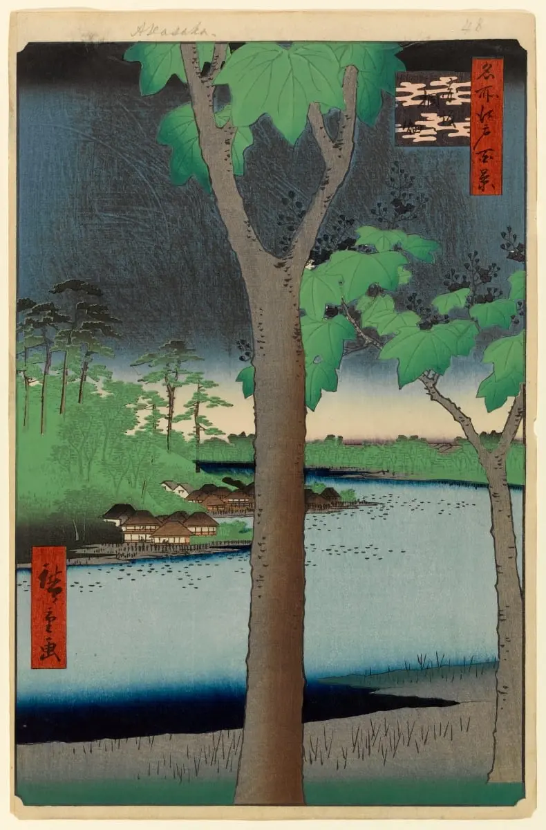 Akasaka Kiribatake by Utagawa Hiroshige, canvas print
