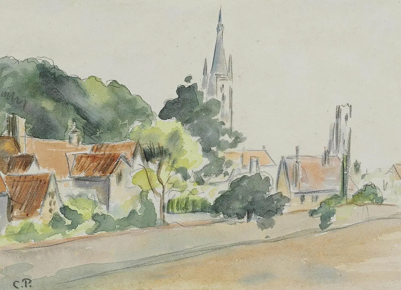 All Saints' Church, Beulah Hill by Camille Pissarro, canvas print