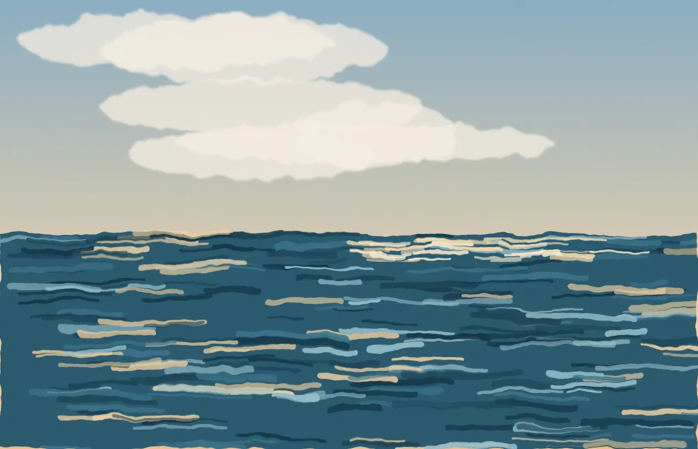 Atlantic, Late Afternoon by Amelia Studio, canvas print
