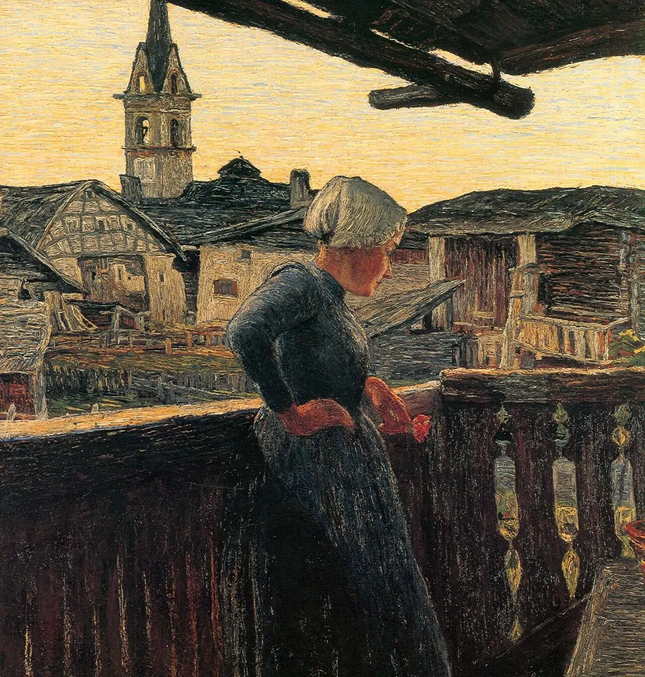 Auf dem Balkon by Giovanni Segantini, canvas print