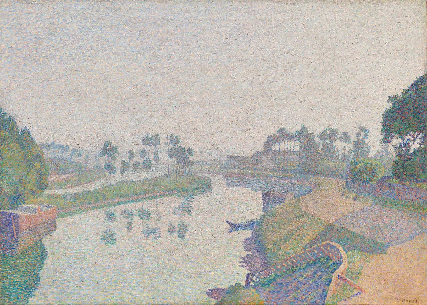 Banks of the Oise at Dawn by Louis Hayet, canvas print