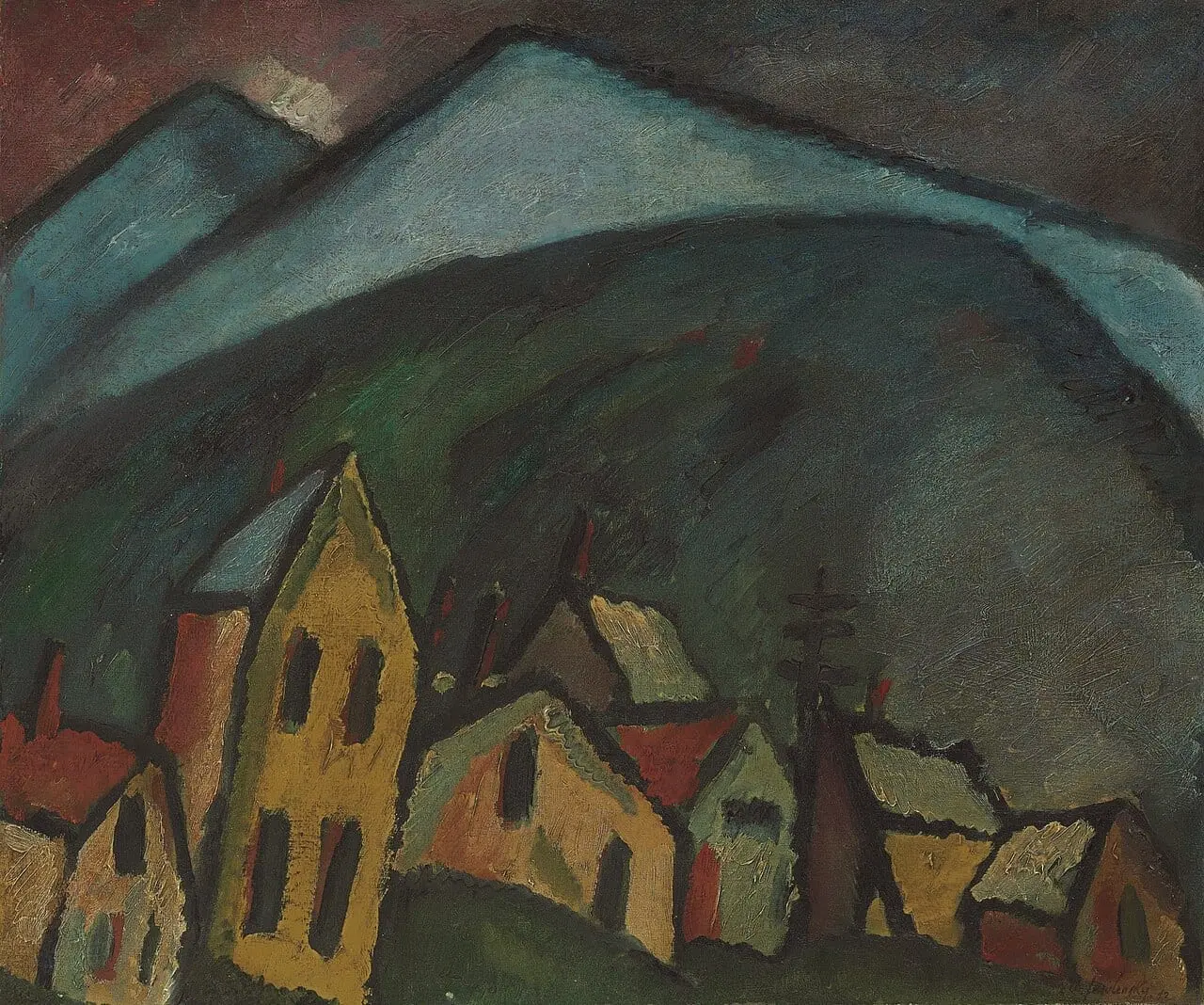 Berglandschaft mit Häusern by Alexej von Jawlensky, canvas print