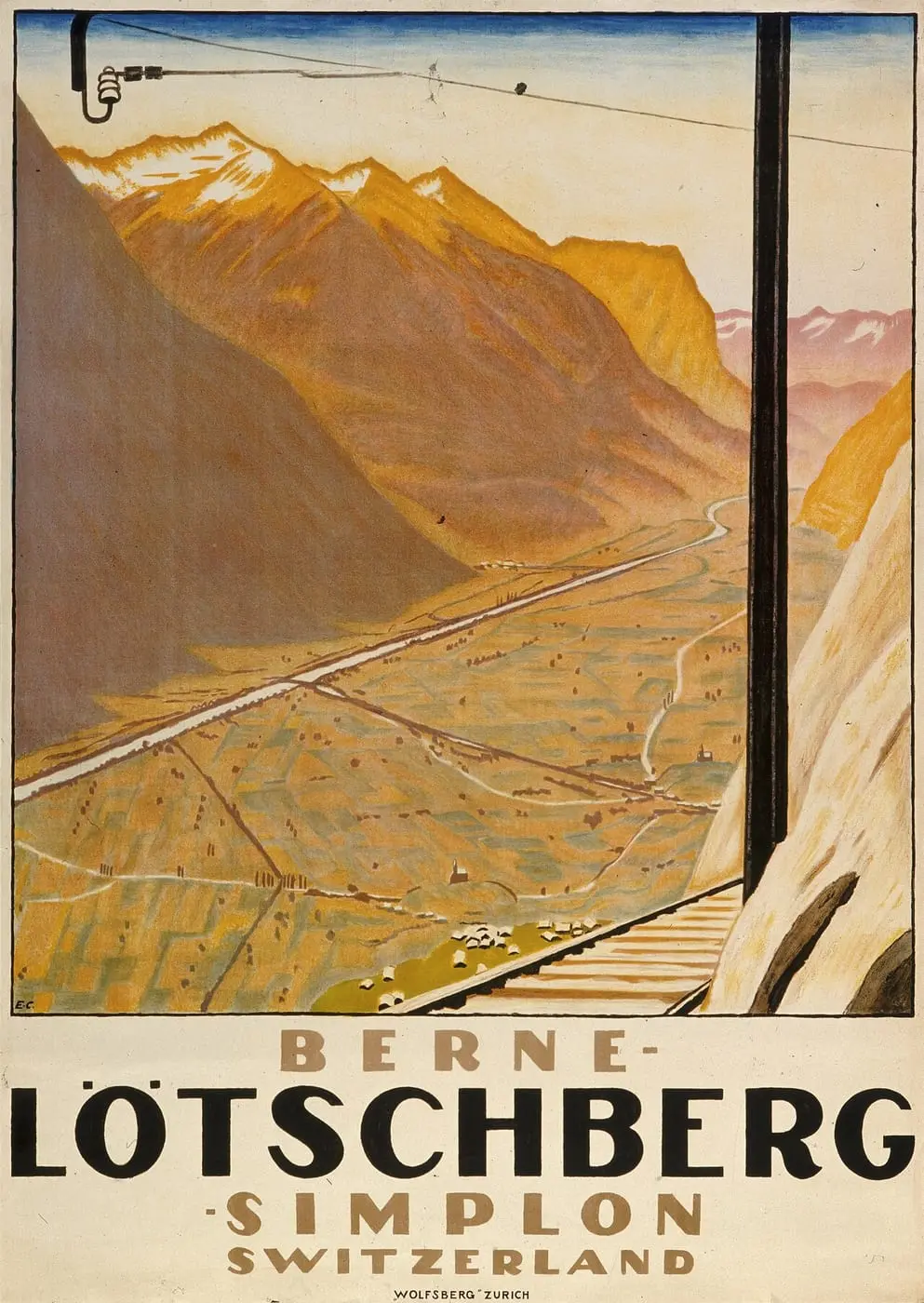 Berne, Lötschberg, Simplon. Switzerland by Emil Cardinaux, canvas print