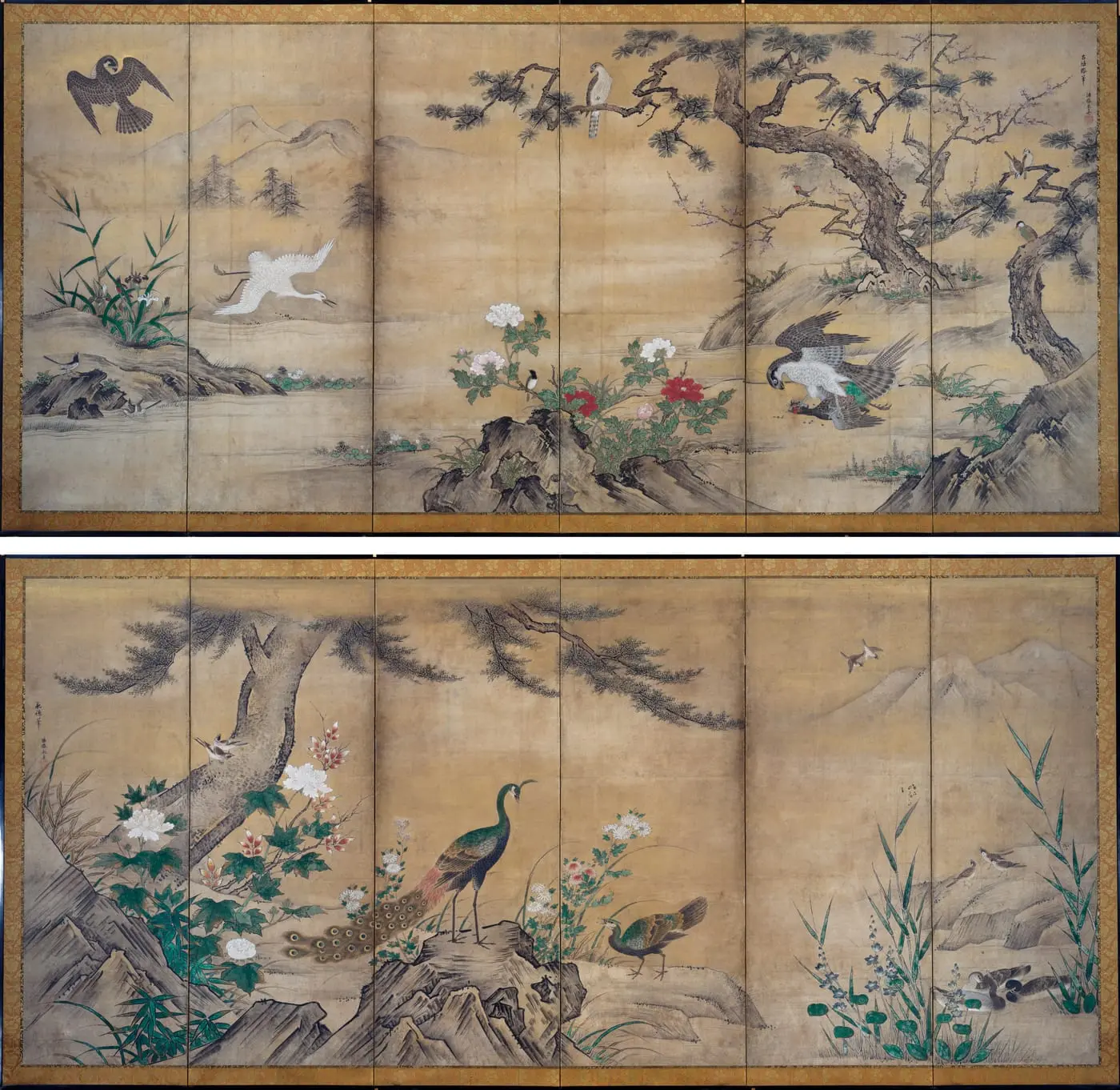 Birds and Flowers by Kano Mitsunobu, canvas print