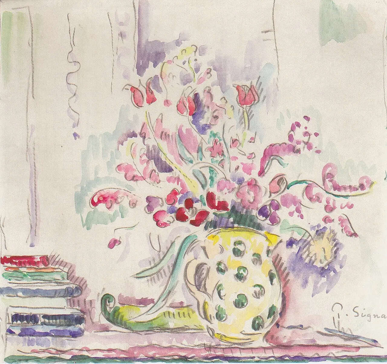 Blumenstillleben by Paul Signac, canvas print