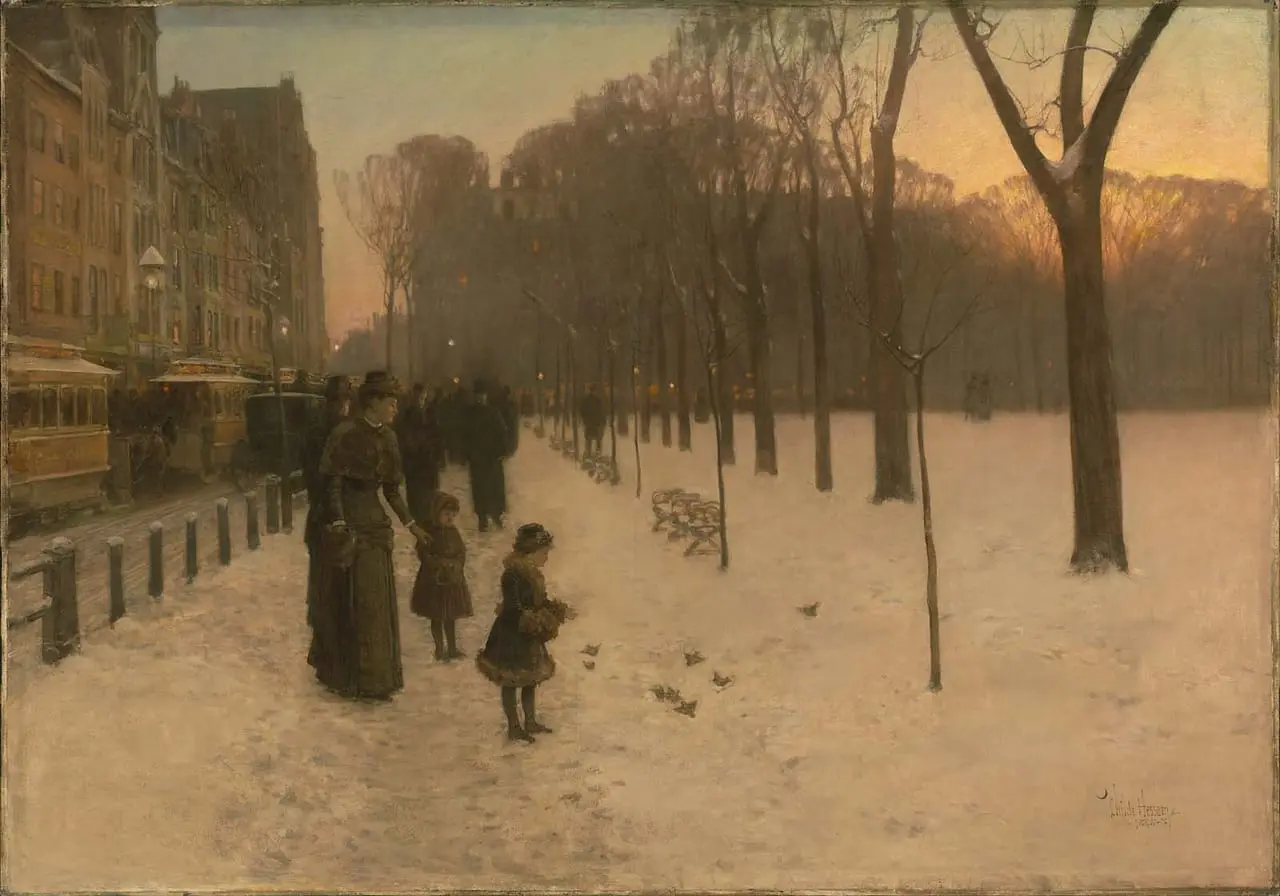 Boston Common at Twilight by Childe Hassam, canvas print