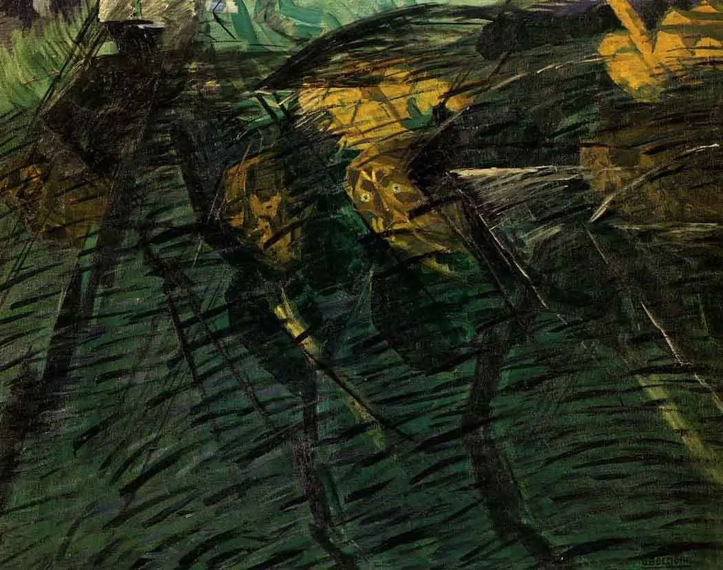Bozzetto per Quelli che vanno by Umberto Boccioni, canvas print