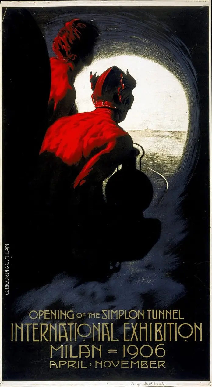 Simplon Tunnel Opening, International Exhibition, Milan by Leopoldo Metlicovitz, canvas print