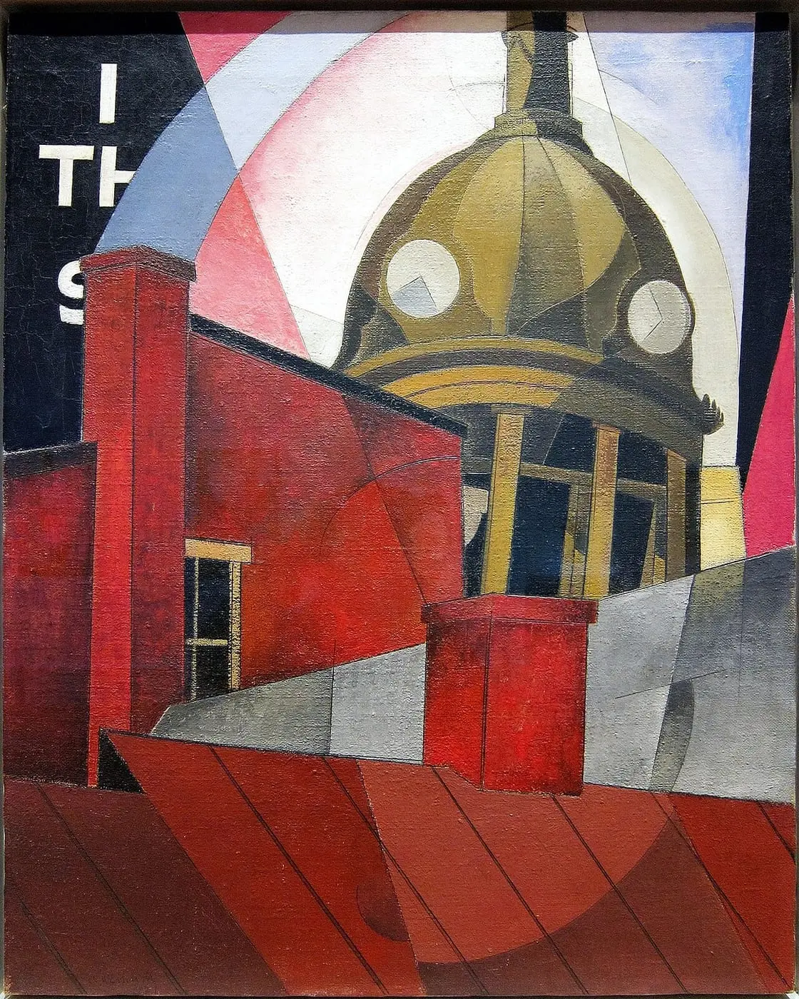 Chicago art inst welcome by Charles Demuth, canvas print