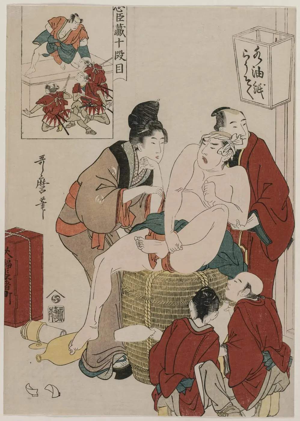 Chushingura: Act X of The Storehouse of Loyalty by Kitagawa Utamaro, canvas print