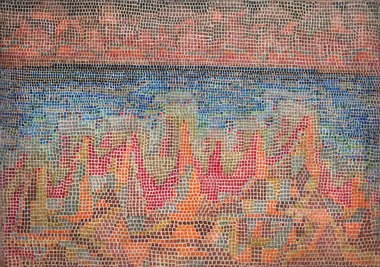 Cliffs by the sea by Paul Klee, canvas print