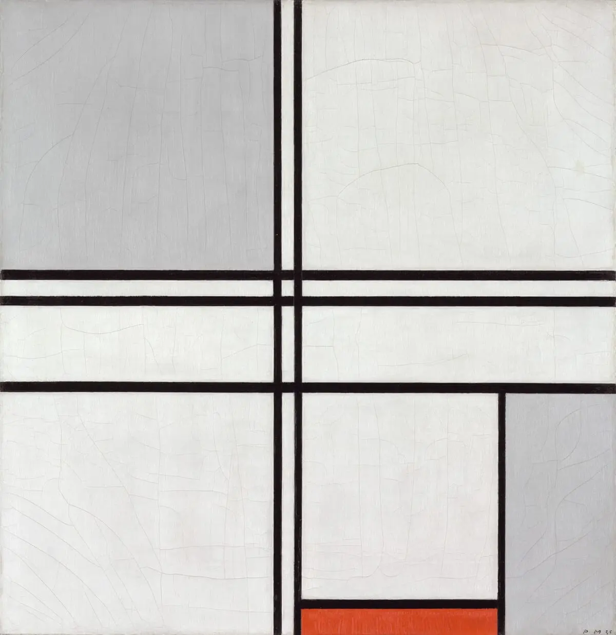 Composition No. 1, Gray-Red by Piet Mondrian, canvas print