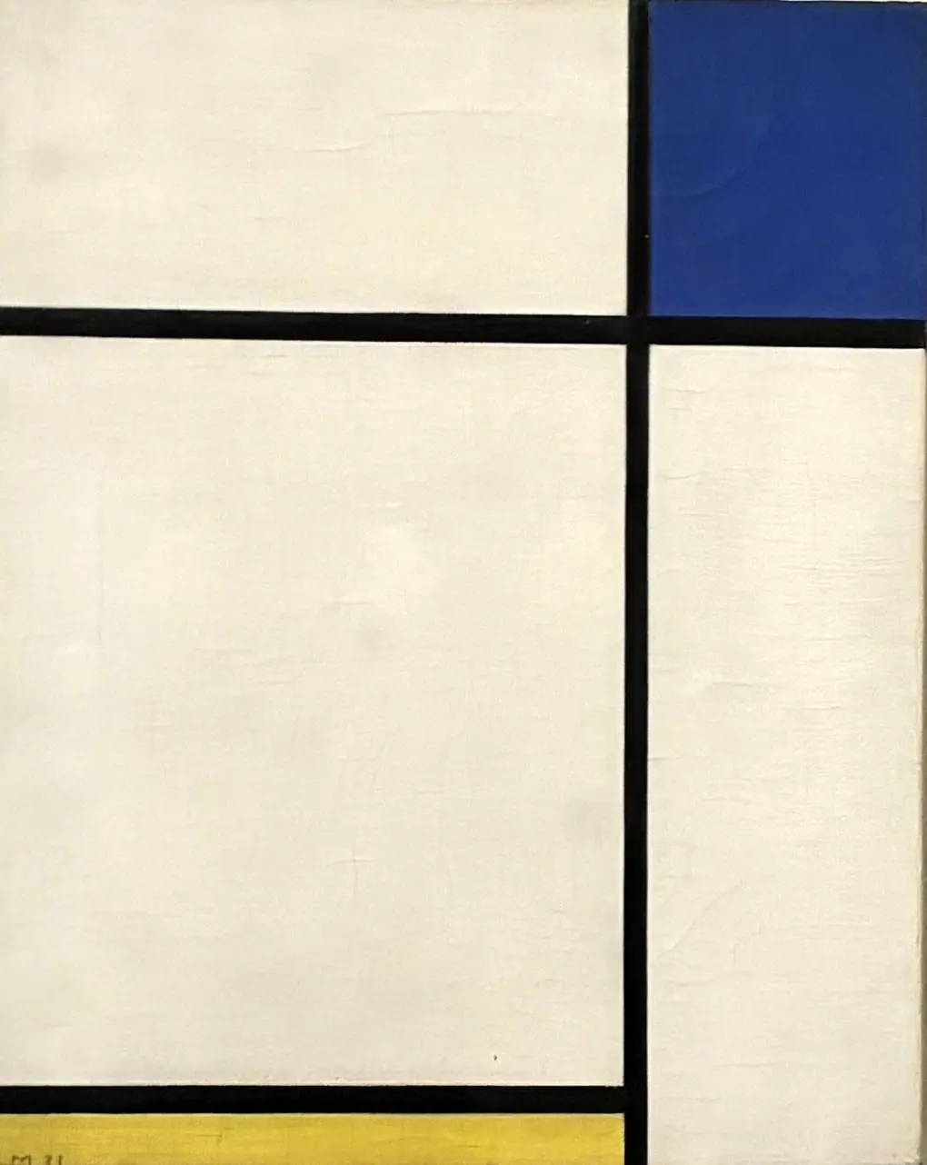Composition with Blue and Yellow by Piet Mondrian, canvas print