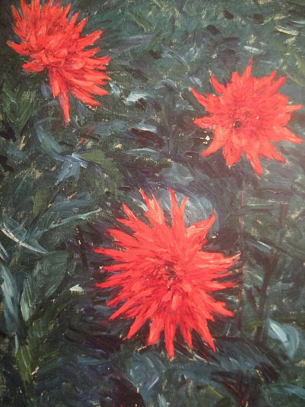 Dahlias by Gustave Caillebotte, canvas print