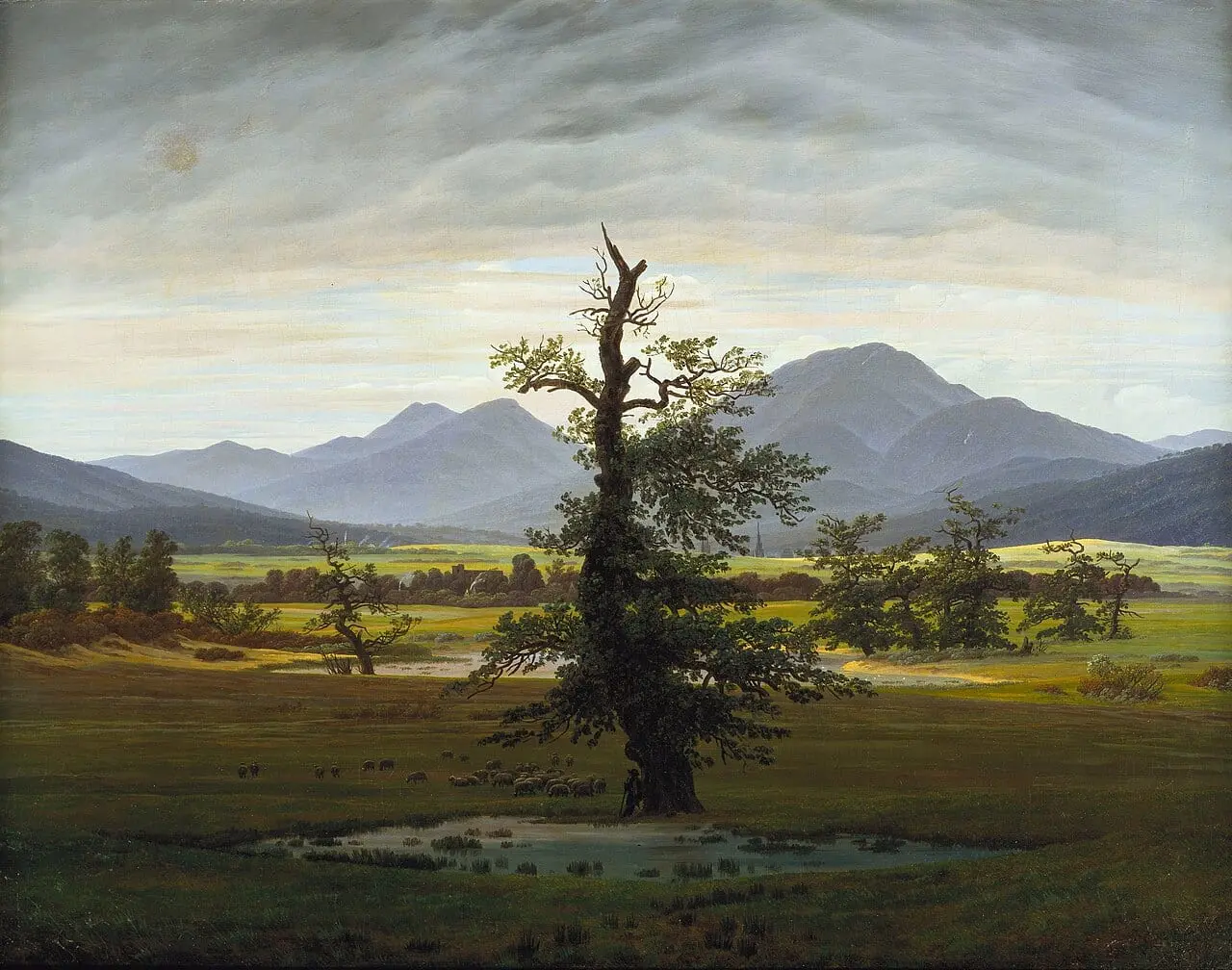Der einsame Baum by Caspar David Friedrich, canvas print