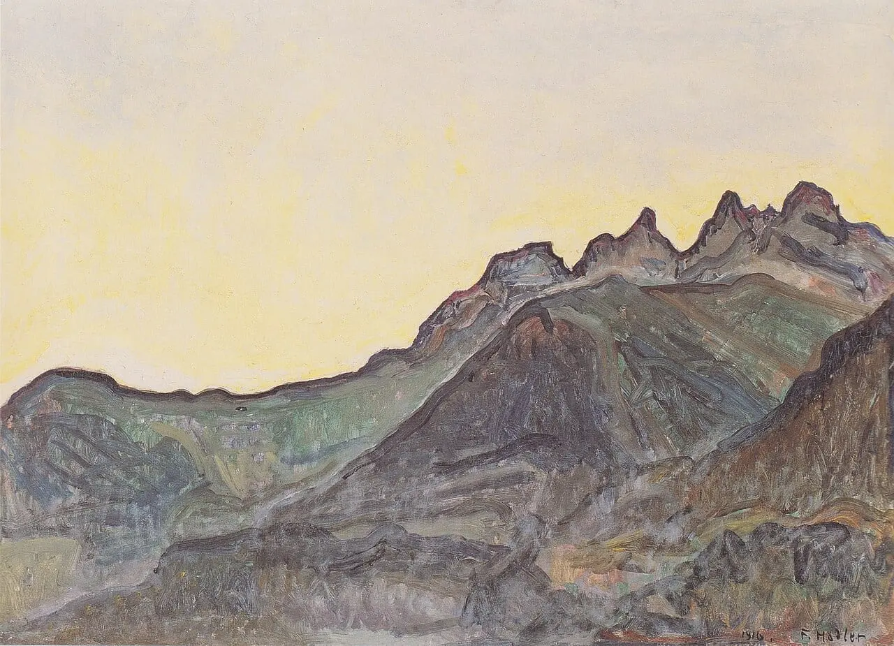 Die Dents du Midi by Ferdinand Hodler, canvas print