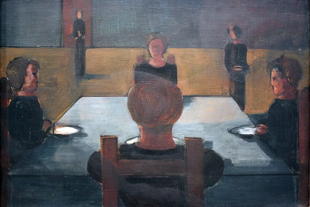 Dinner Party by Oskar Schlemmer, canvas print
