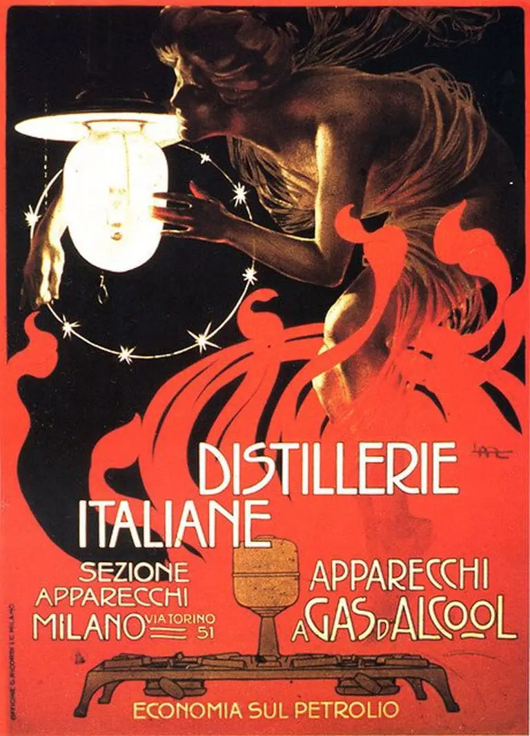 Distillerie italiane by Leopoldo Metlicovitz, canvas print