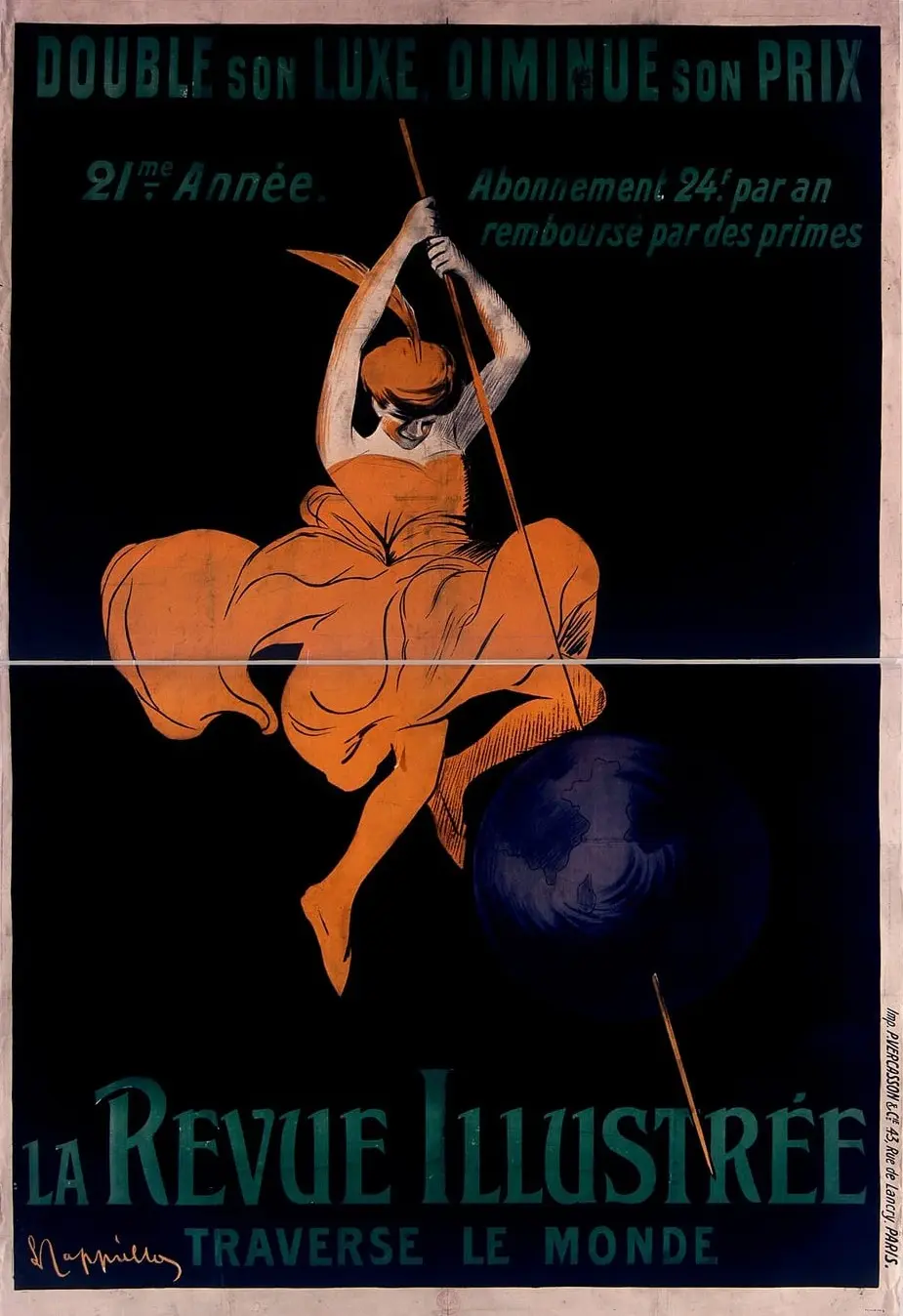 Double son luxe, diminue son prix La Revue Illustrée traverse le monde by Leonetto Cappiello, canvas print