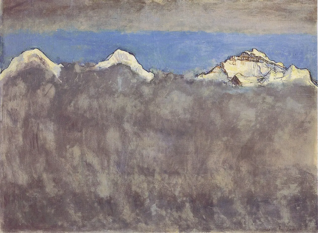 Eiger, Mönch und Jungfrau über dem Nebelmeer by Ferdinand Hodler, canvas print
