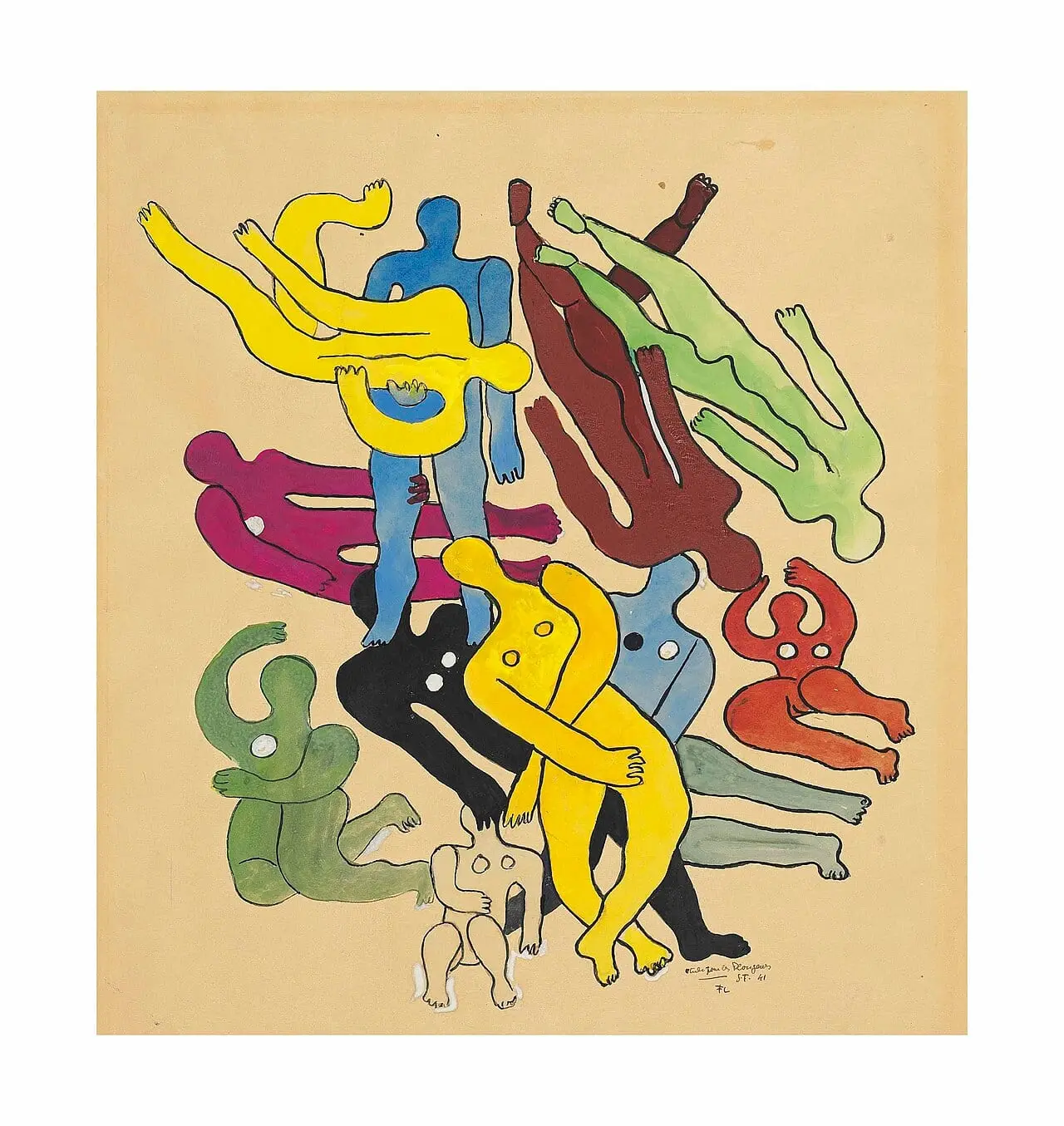 Étude pour Les Plongeurs by Fernand Léger, canvas print