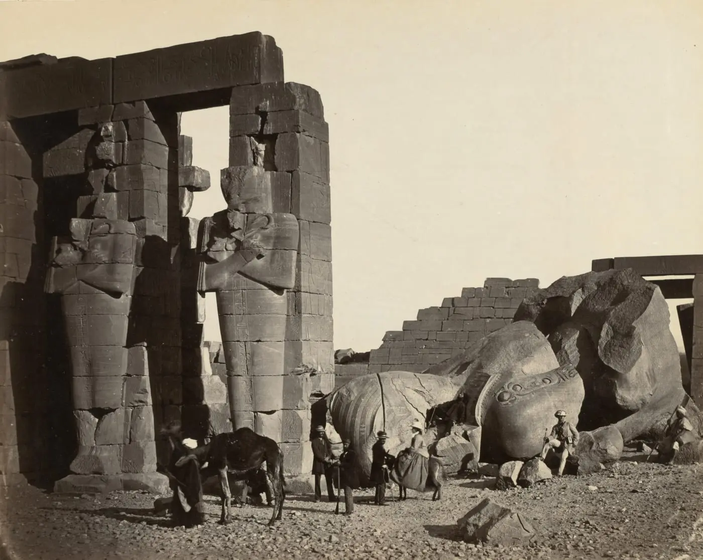 Fallen Statue at the Ramesseum, Thebes by Francis Frith, canvas print