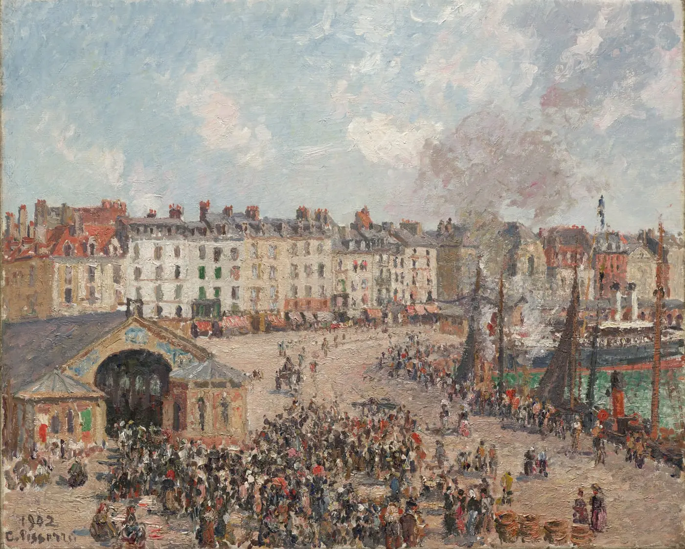 Fishmarket by Camille Pissarro, canvas print