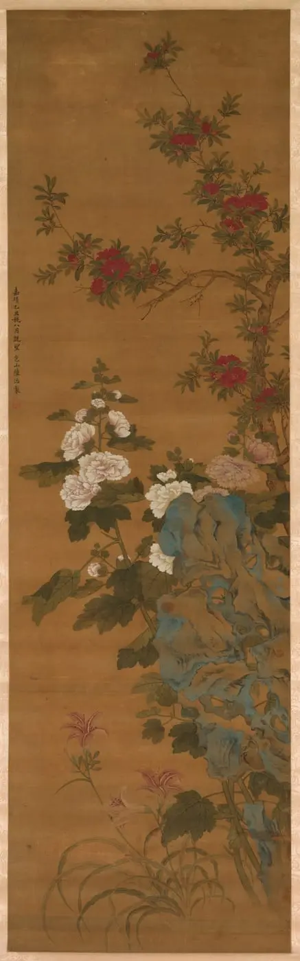 Flowers and Rocks by Unknown artist, canvas print