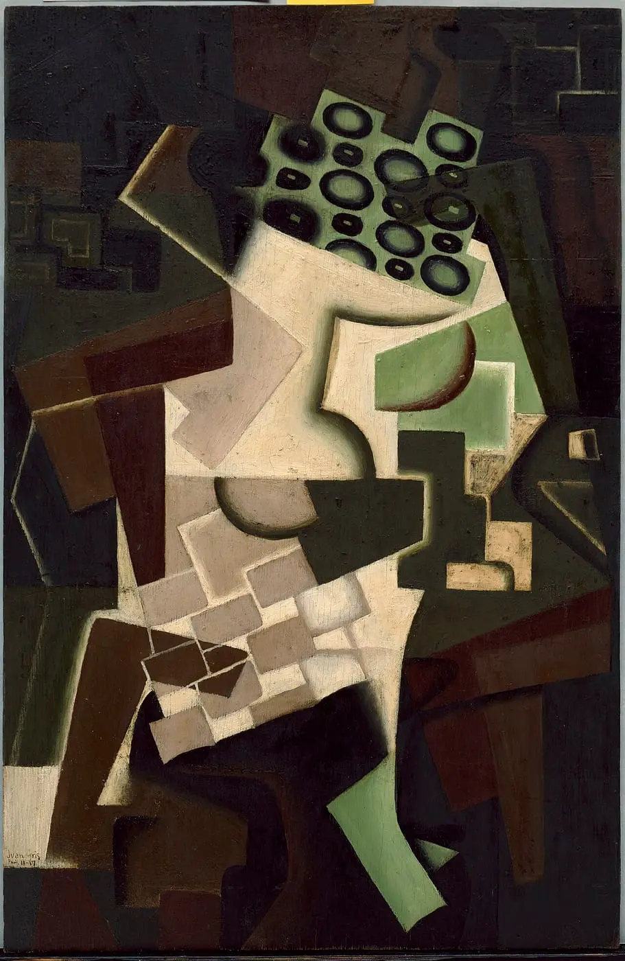 Fruit Dish on a Checkered Tablecloth by Juan Gris, canvas print