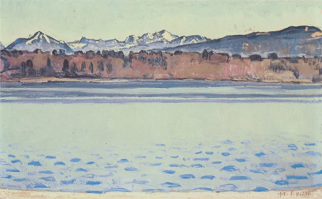Genfersee mit Mont-Blanc am Nachmittag by Ferdinand Hodler, canvas print