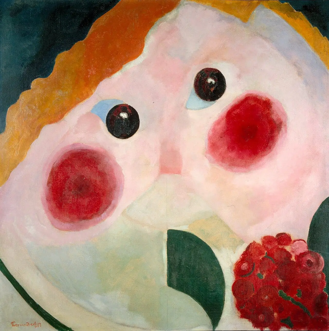 Girl with Ranunculus by Theo van Doesburg, canvas print