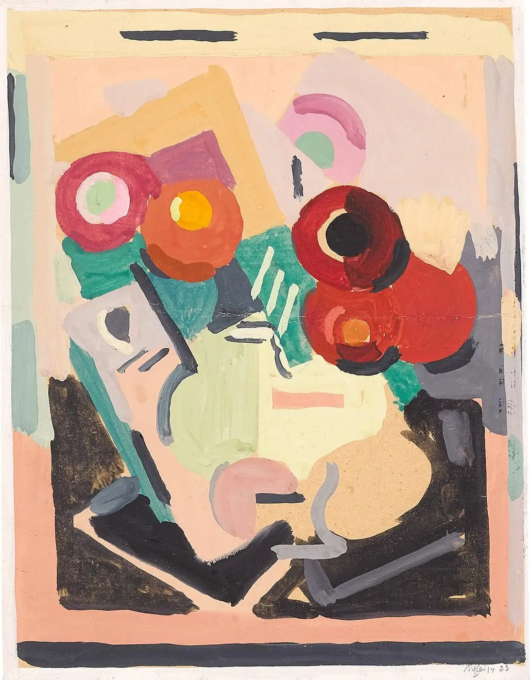 GOUACHE OU NATURE MORTE AUX FLEURS by Albert Gleizes, canvas print