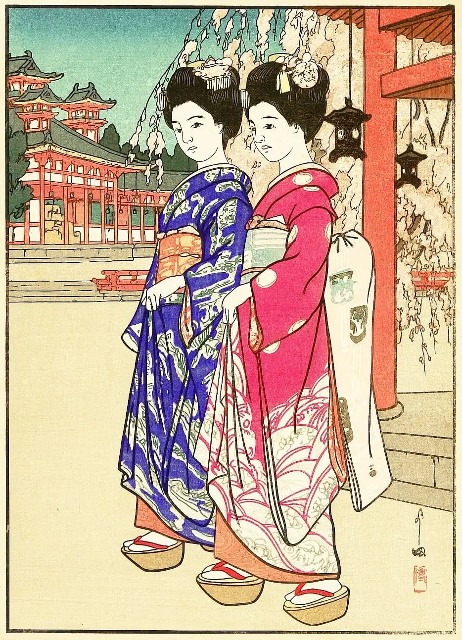 Hirtoshi, Maiko by Hiroshi Yoshida, canvas print
