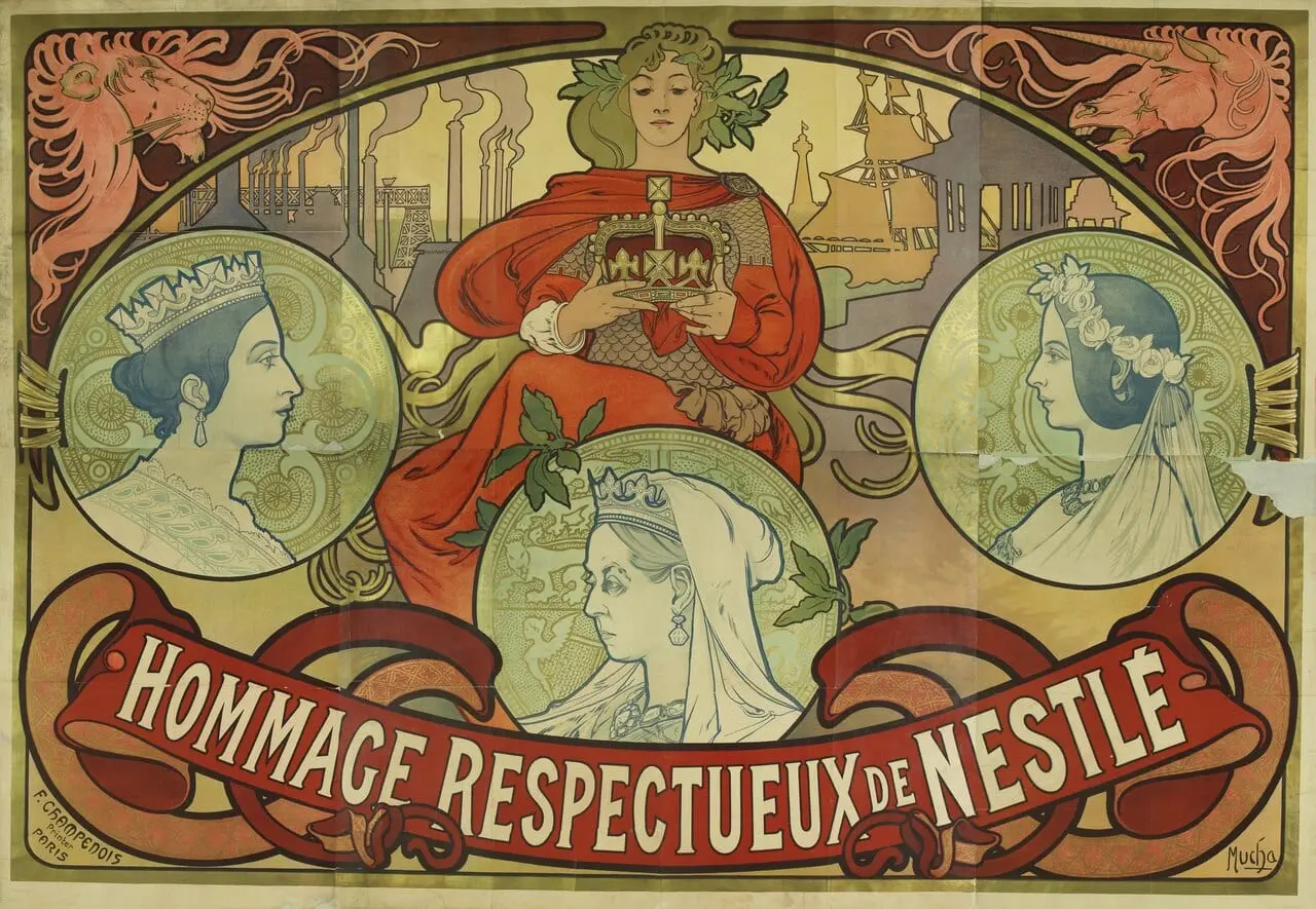 Hommage respectueux de Nestlé, asset f2dLFfvAhiepTokLQjtjyS75 by Alphonse Mucha, canvas print