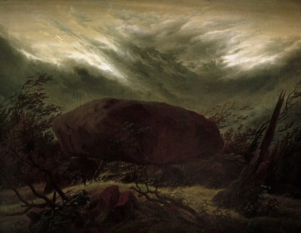 Hünengrab im Herbst by Caspar David Friedrich, canvas print