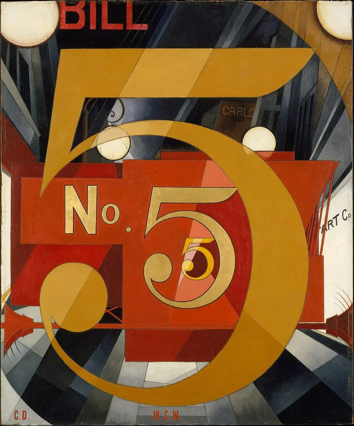 I Saw the Figure 5 in Gold by Charles Demuth, canvas print