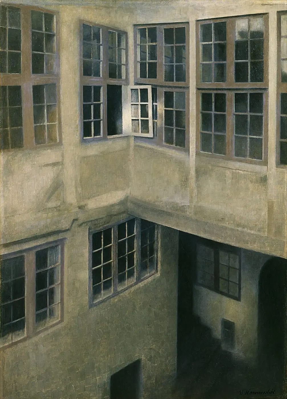 Interior of Courtyard, Strandgade 30 by Vilhelm Hammershøi, canvas print