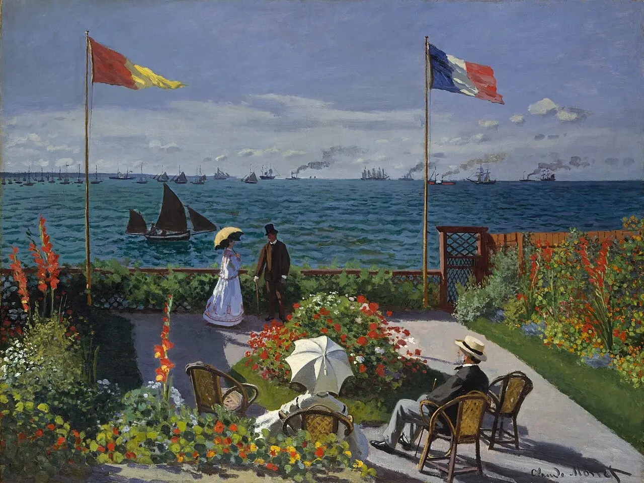 Jardin à Sainte-Adresse by Claude Monet, canvas print