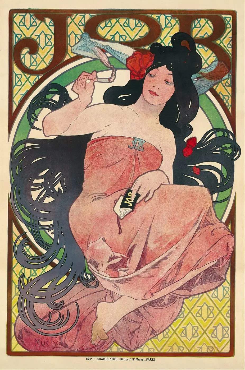 Job by Alphonse Mucha, canvas print