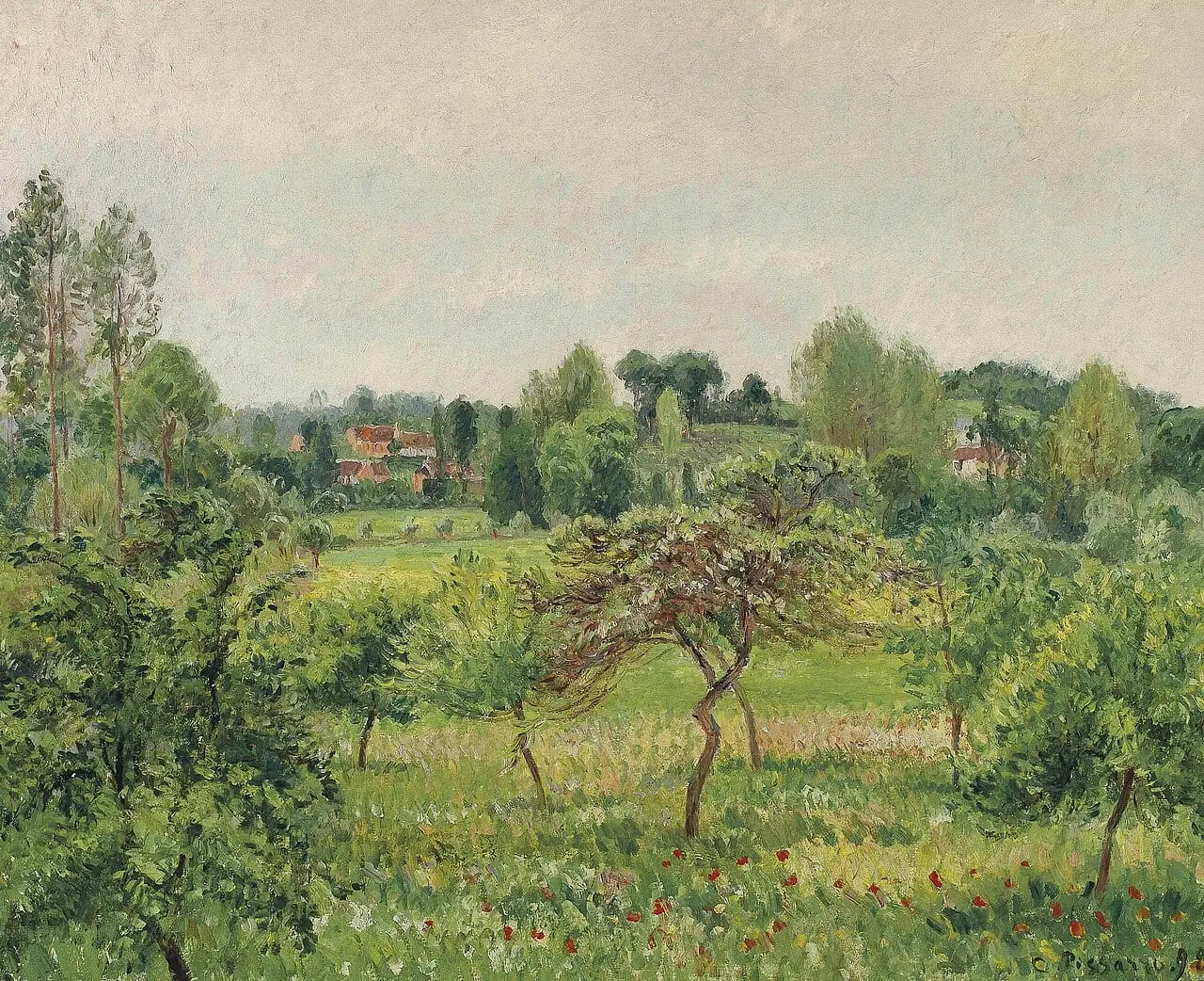 Juin, temps pluvieux, Éragny by Camille Pissarro, canvas print