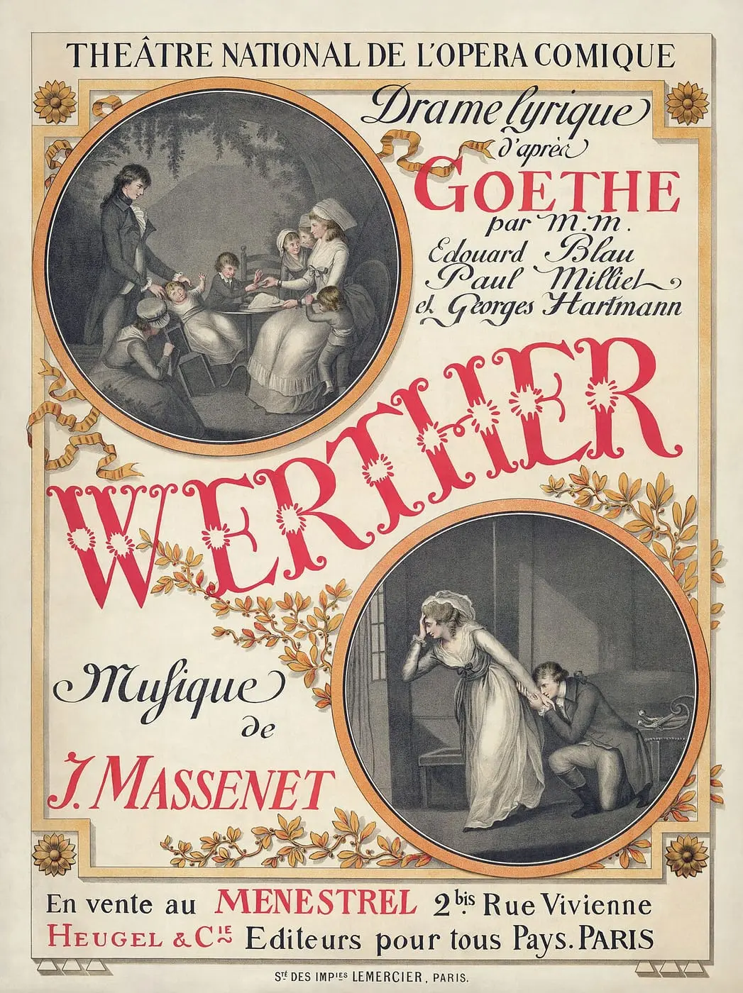 Jules Massenet, Werther by Eugène Grasset, canvas print