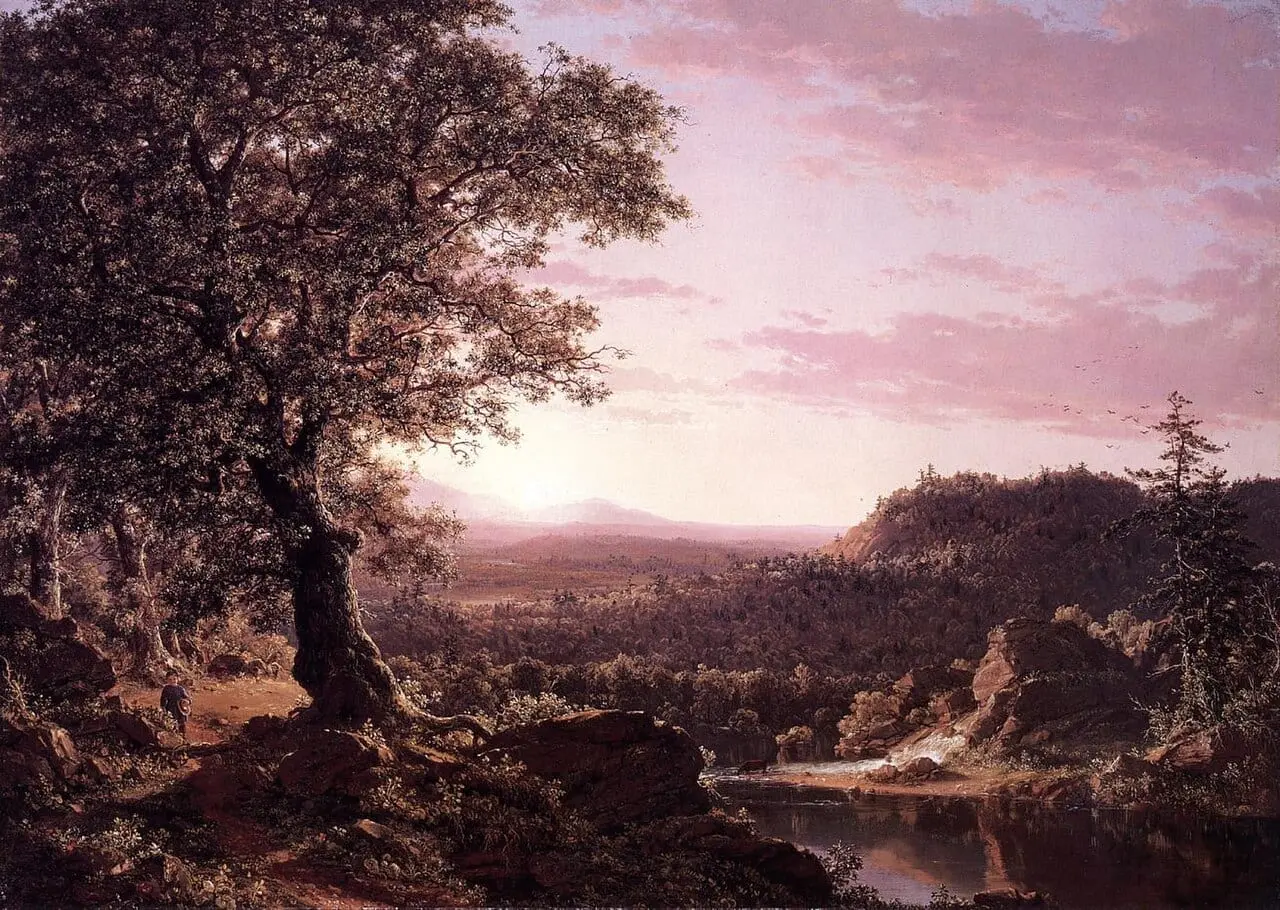 July Sunset, Berkshire County, Massachusetts by Frederic Edwin Church, canvas print