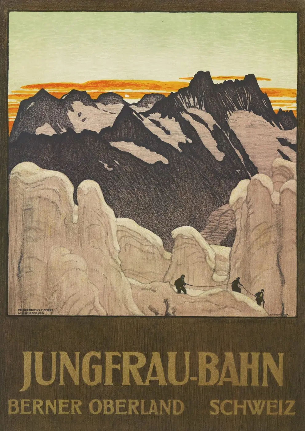 Jungfrau-Bahn, Berner Oberland, Schweiz by Emil Cardinaux, canvas print