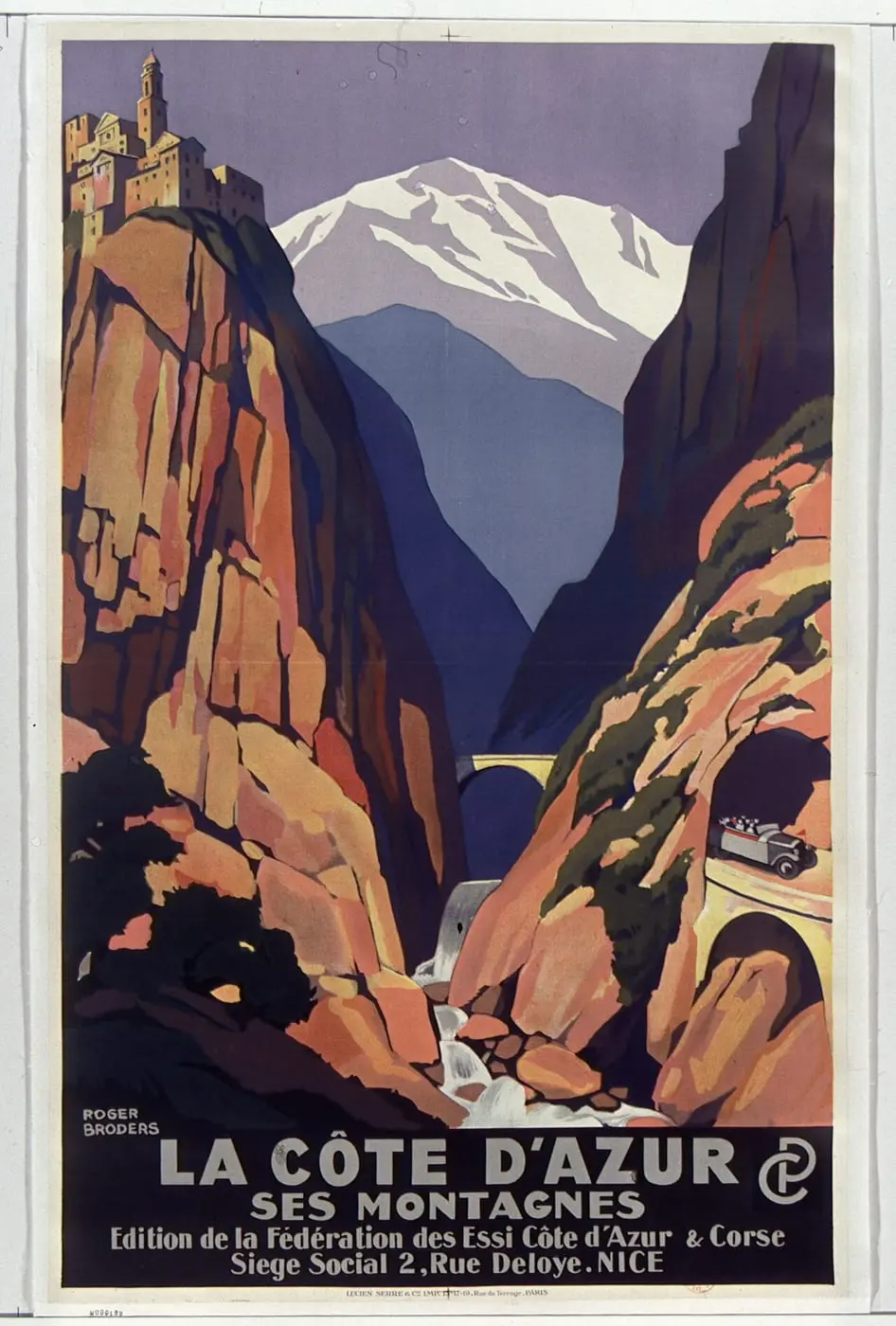 La Côte d'Azur ses montagnes. Edition de la Fédération des Essi Côte… by Roger Broders, canvas print