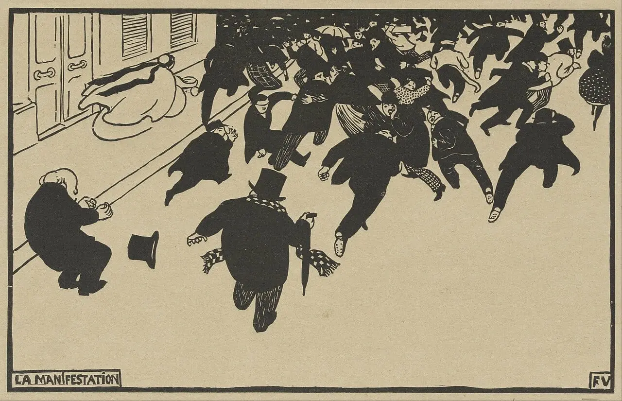 La manifestation by Félix Vallotton, canvas print