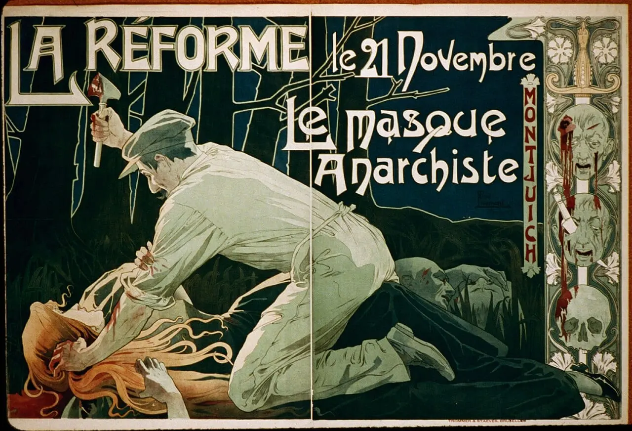La Réforme, le 21 Novembre, le masque anarchiste by Henri Privat-Livemont, canvas print